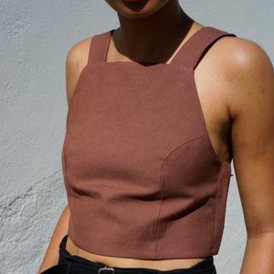 Like-New Waltz Studio Andorra Brown Apron Top